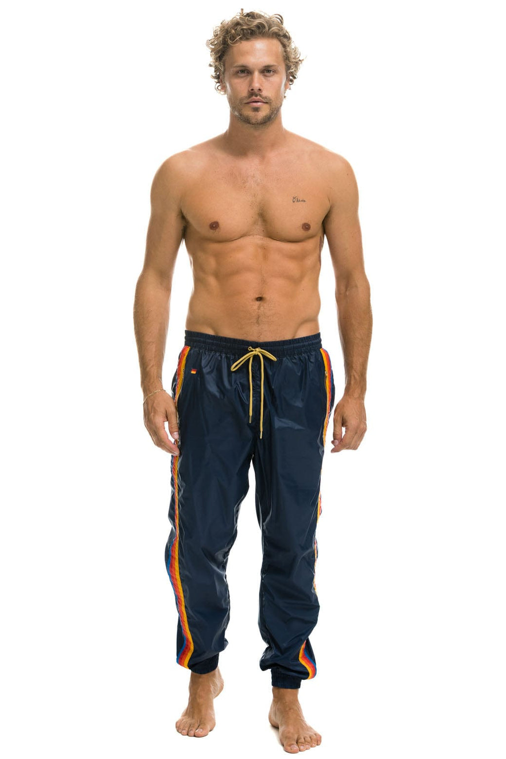 Retro MENS 4 STRIPE WIND PANT - NAVY