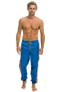Retro MENS 4 STRIPE WIND PANT - SNORKEL BLUE