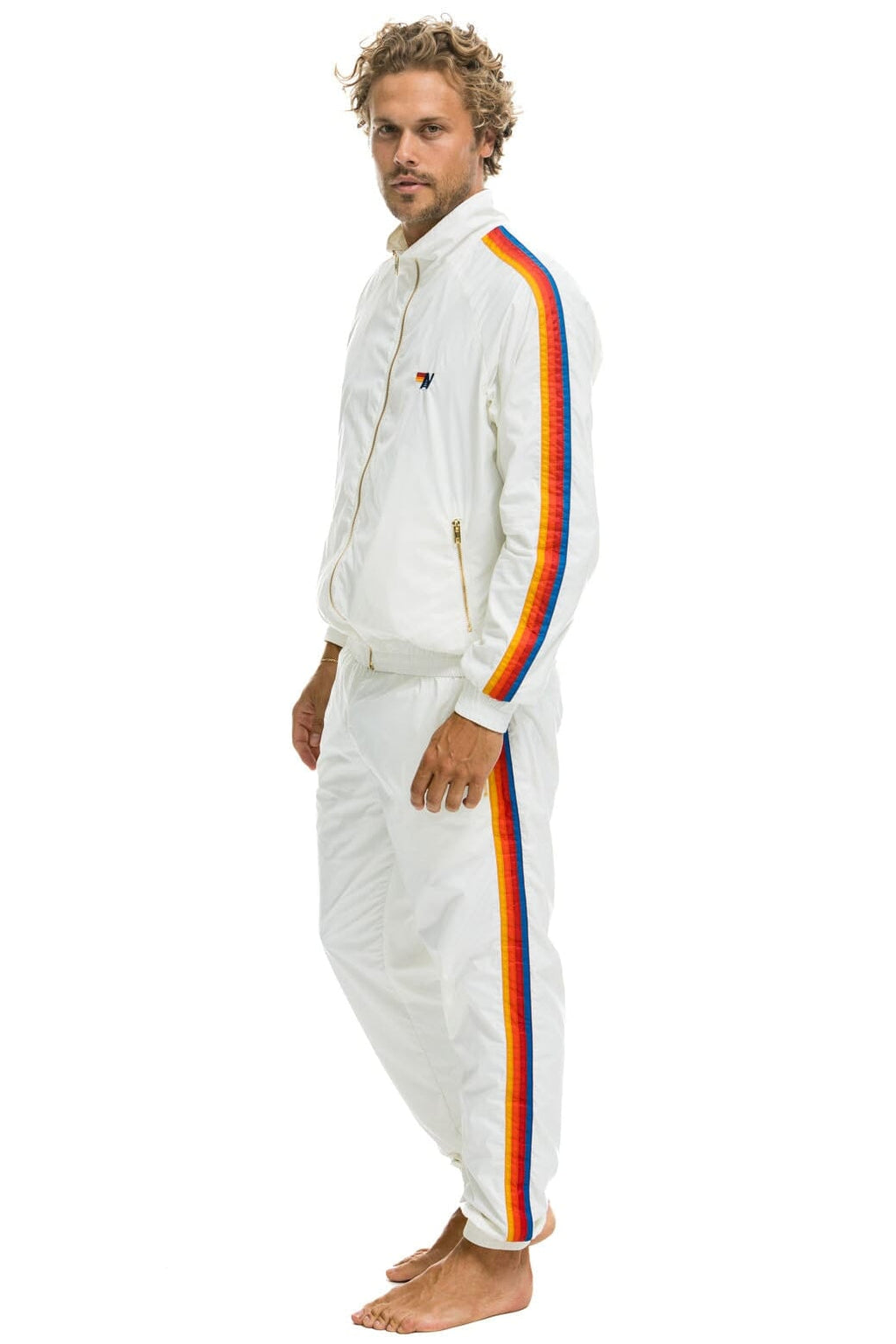 Retro MENS 4 STRIPE WIND PANT - WHITE