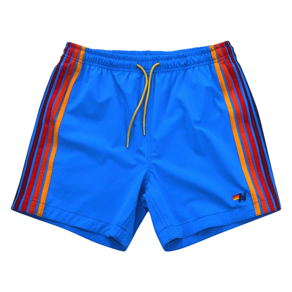 Retro MENS 5 STRIPE FLEX SHORTS - PARROT BLUE