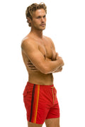 Retro MENS 5 STRIPE FLEX SHORTS - RED