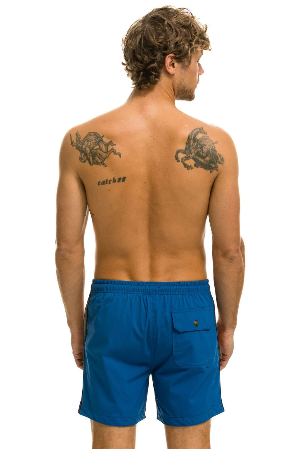 Retro MENS 5 STRIPE FLEX SHORTS - SEA
