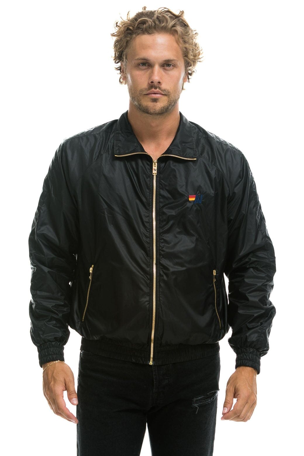 Retro MENS BASIC WINDBREAKER - BLACK