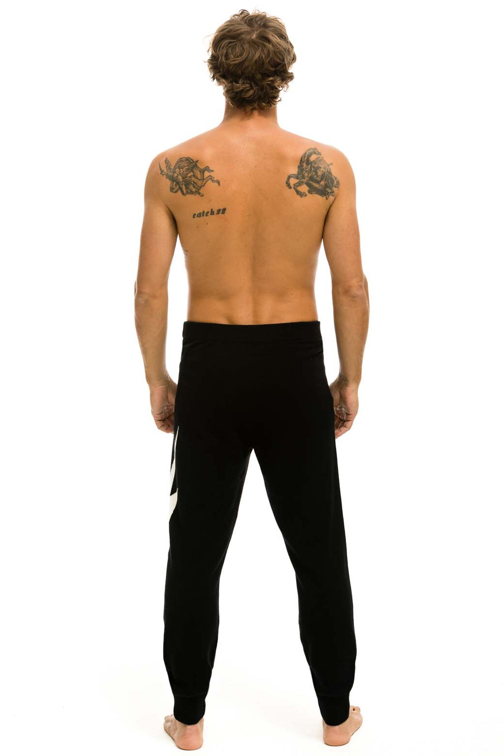 Retro MENS BOLT CASHMERE LIGHT SWEATER PANT - BLACK WHITE BOLT