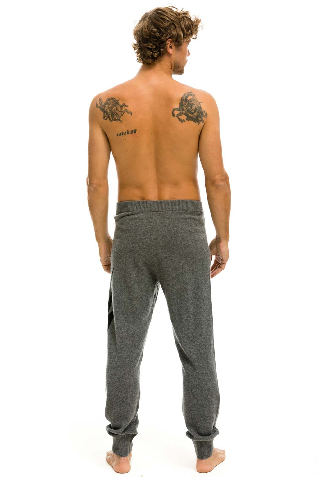 Retro MENS BOLT CASHMERE LIGHT SWEATER PANT - DEEP HEATHER BLACK BOLT