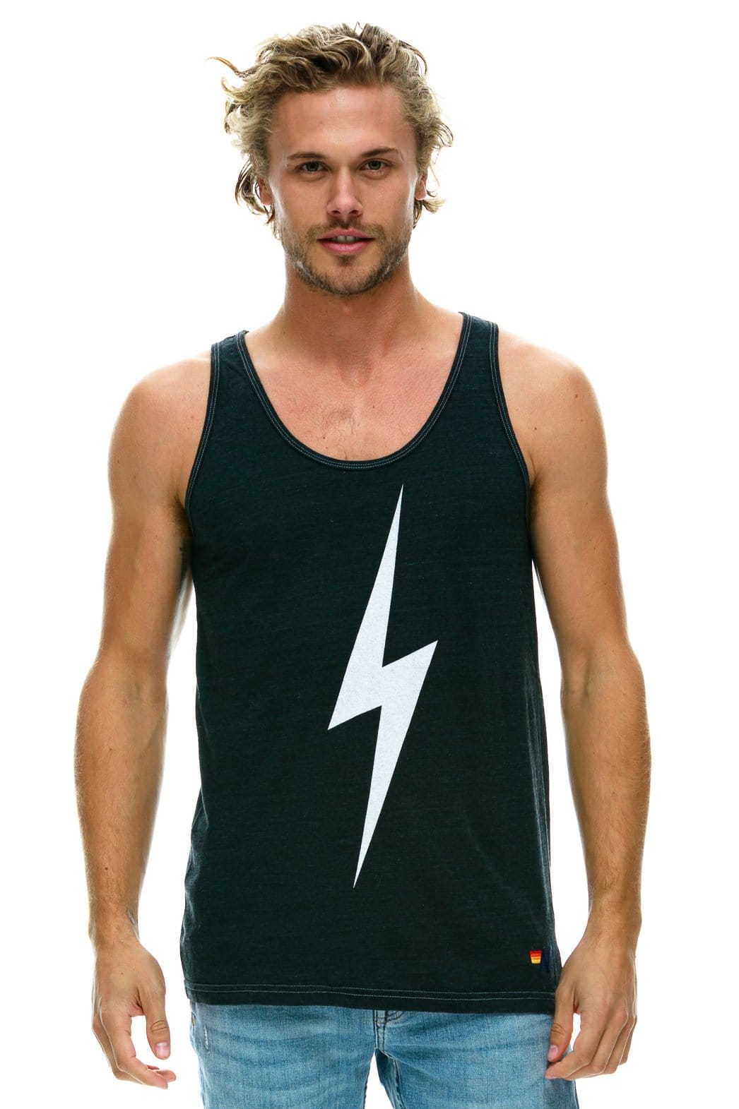 Retro MENS BOLT TANK - CHARCOAL