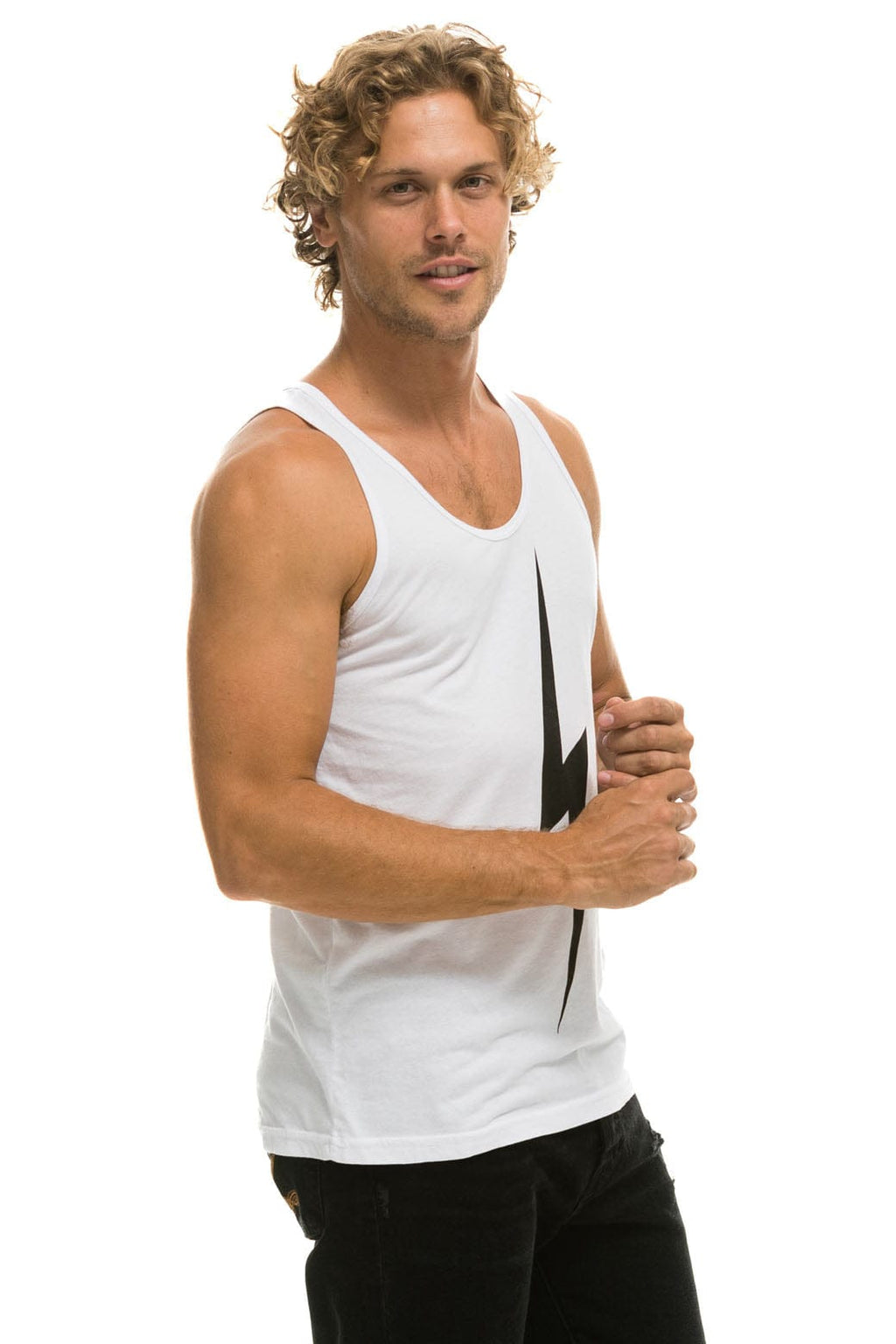 Retro MENS BOLT TANK - WHITE