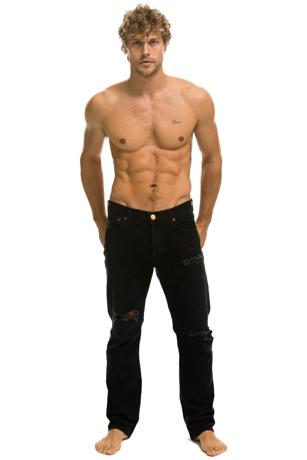 Retro MENS CLASSIC STRAIGHT LEG DENIM JEAN - VINTAGE BLACK