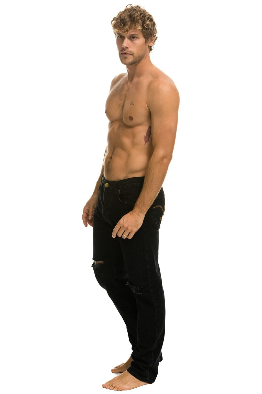 Retro MENS CLASSIC STRAIGHT LEG DENIM JEAN - VINTAGE BLACK