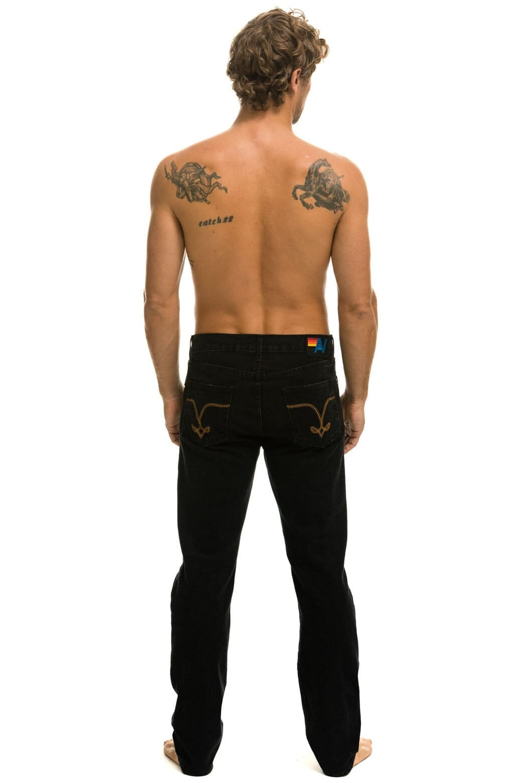 Retro MENS CLASSIC STRAIGHT LEG DENIM JEAN - VINTAGE BLACK