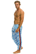 Retro CLASSIC VELVET SWEATPANTS - BLUE TIGER