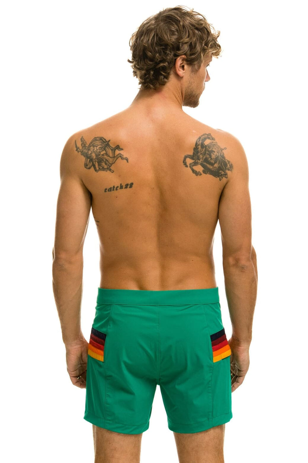 Retro MENS HORIZONTAL 5 STRIPE FLEX SHORTS - AMAZON