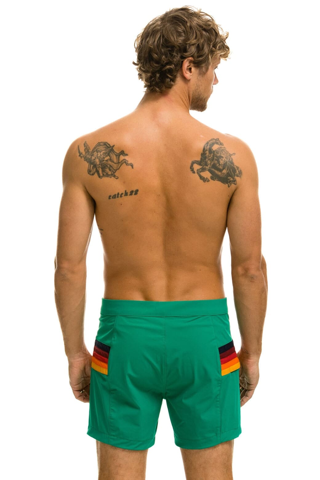 Retro MENS HORIZONTAL 5 STRIPE FLEX SHORTS - AMAZON