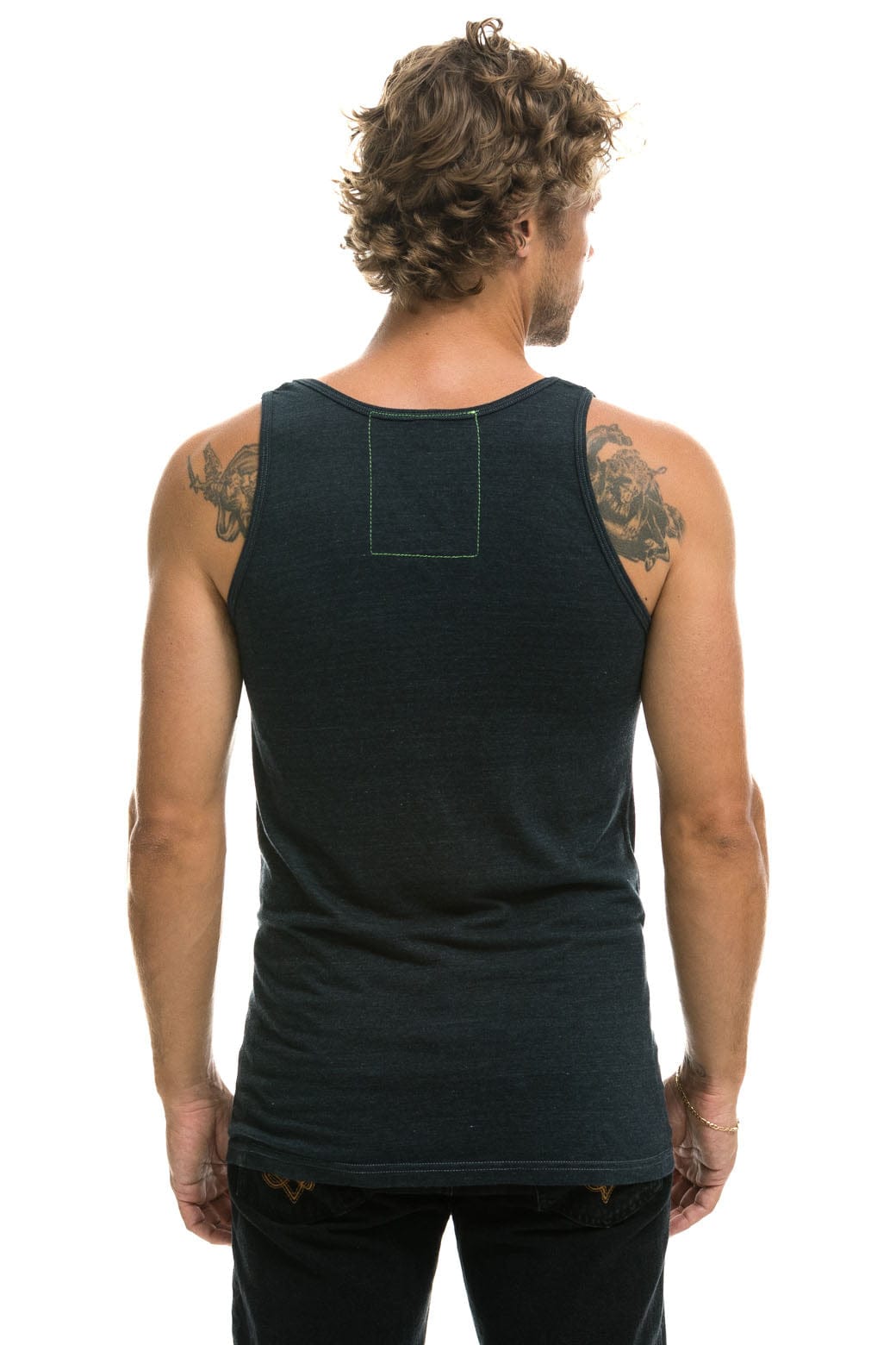 Retro MENS LOGO TANK - CHARCOAL