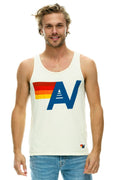 Retro MENS LOGO TANK - VINTAGE WHITE