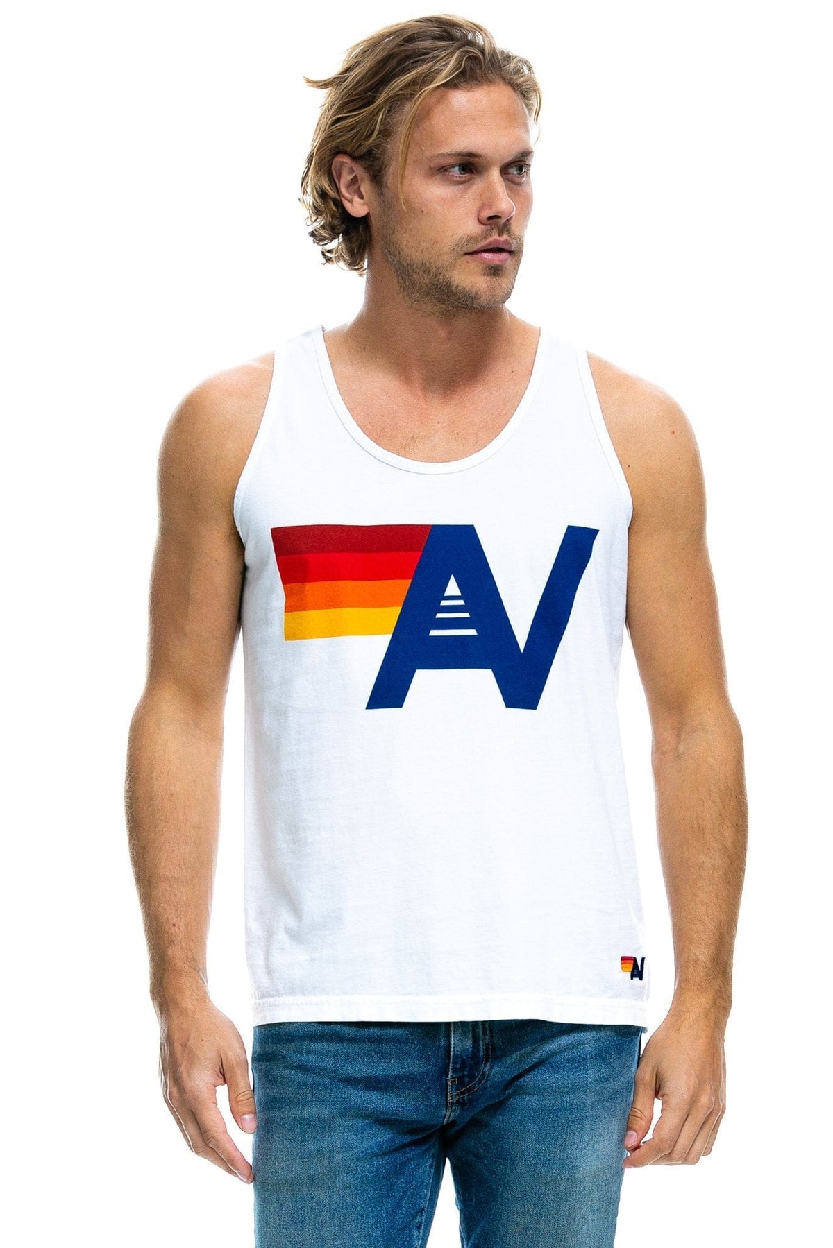 Retro MENS LOGO TANK - WHITE