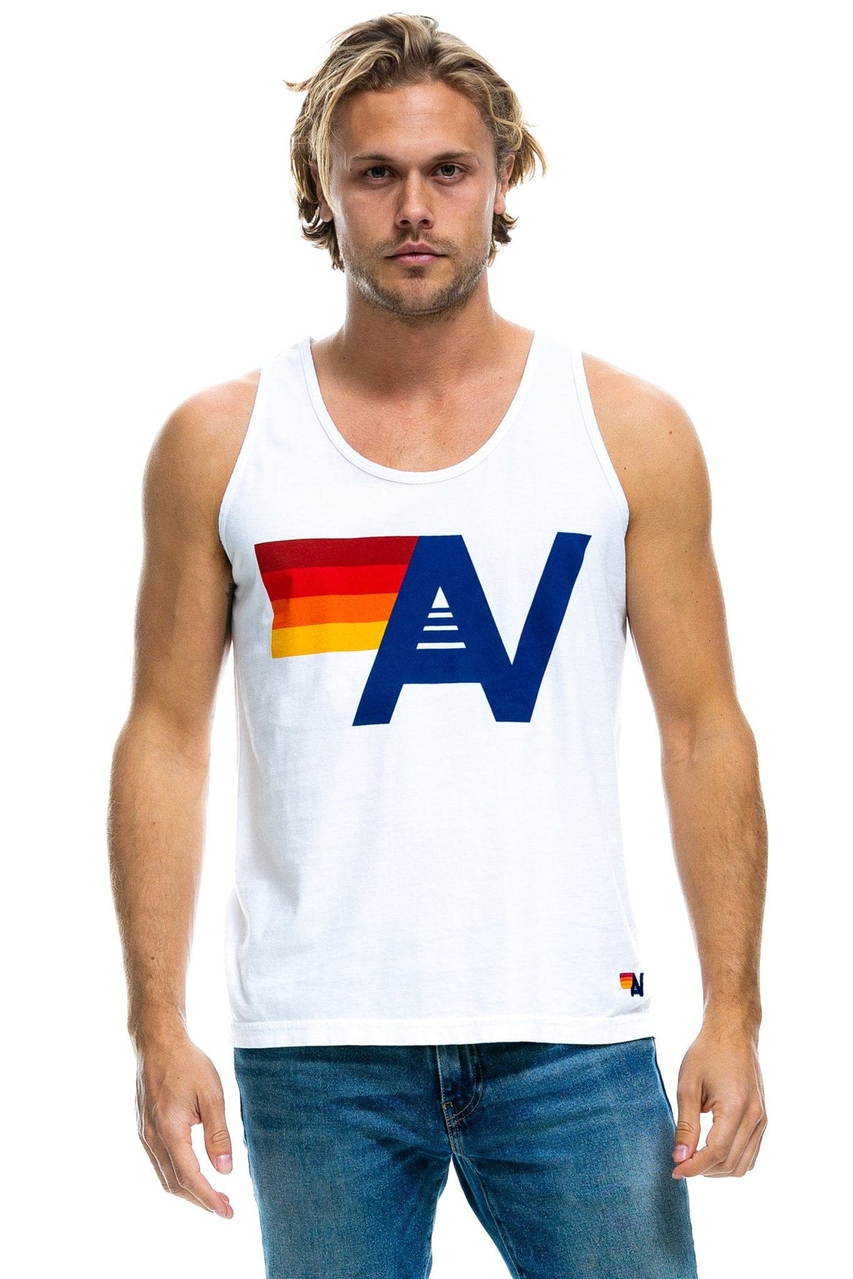 Retro MENS LOGO TANK - WHITE