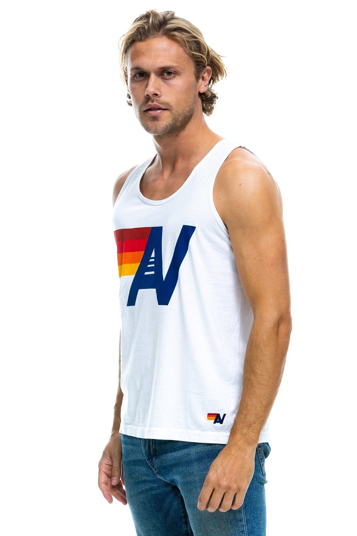 Retro MENS LOGO TANK - WHITE
