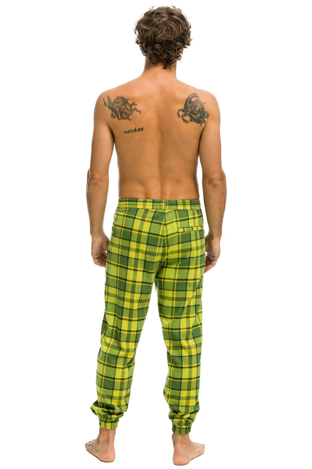Retro UNISEX PLAID LODGE PANT - AVOCADO PLAID