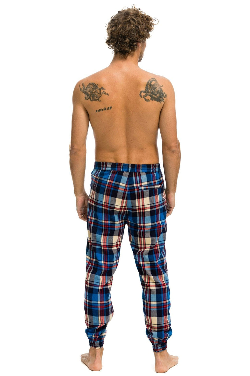 Retro UNISEX PLAID LODGE PANT - PATRIOT PLAID