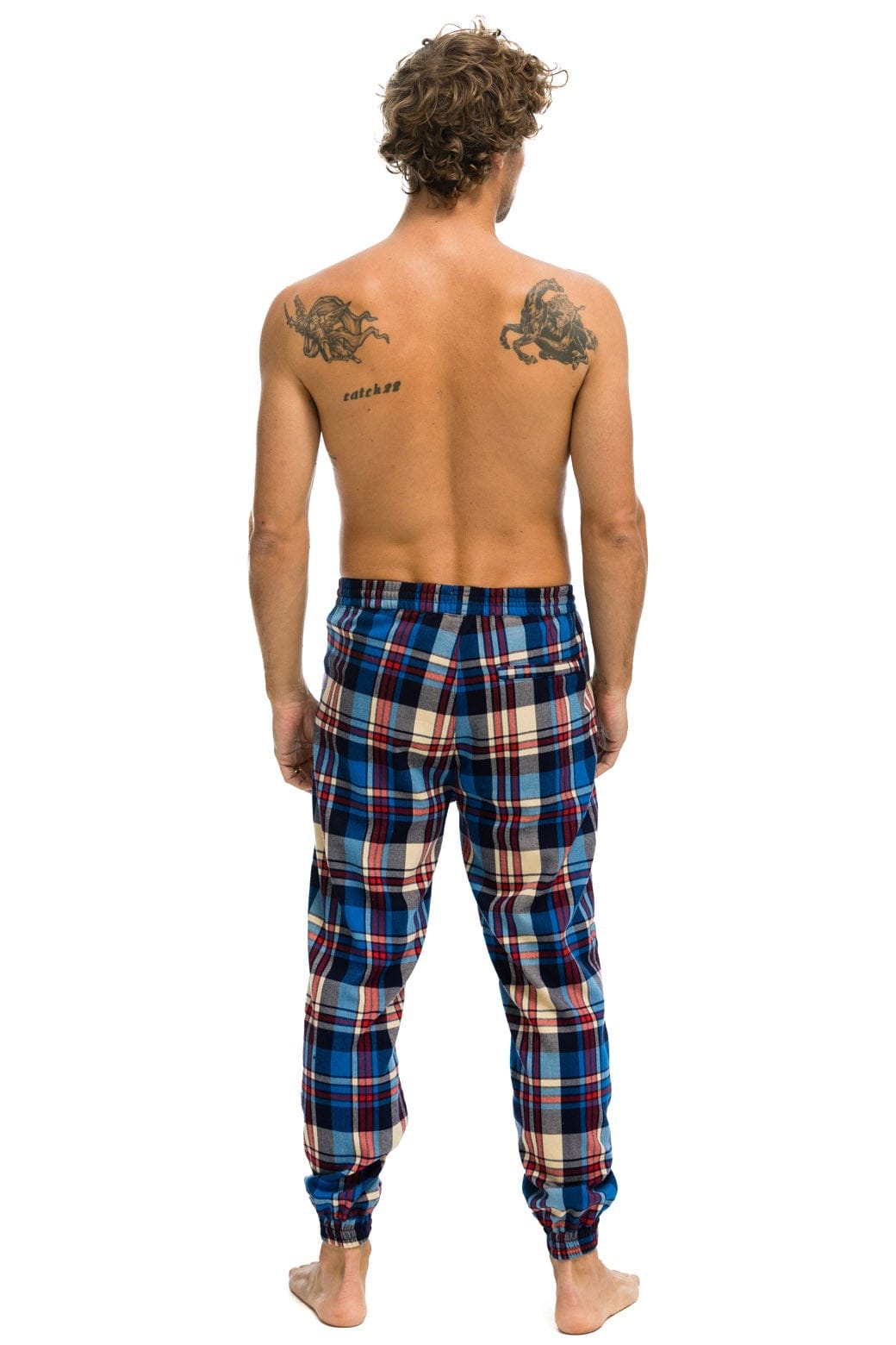 Retro UNISEX PLAID LODGE PANT - PATRIOT PLAID