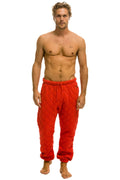 Retro QUILTED SWEATPANTS - RED