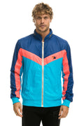 Retro MENS WINDBREAKER JACKET- NEON BLUE