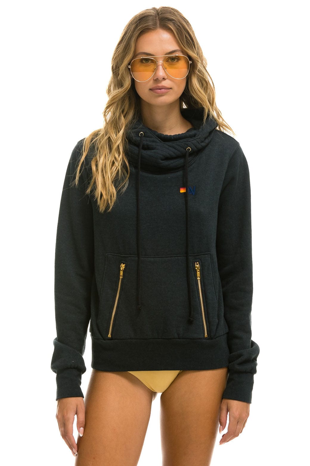 Retro NINJA PULLOVER HOODIE -CHARCOAL