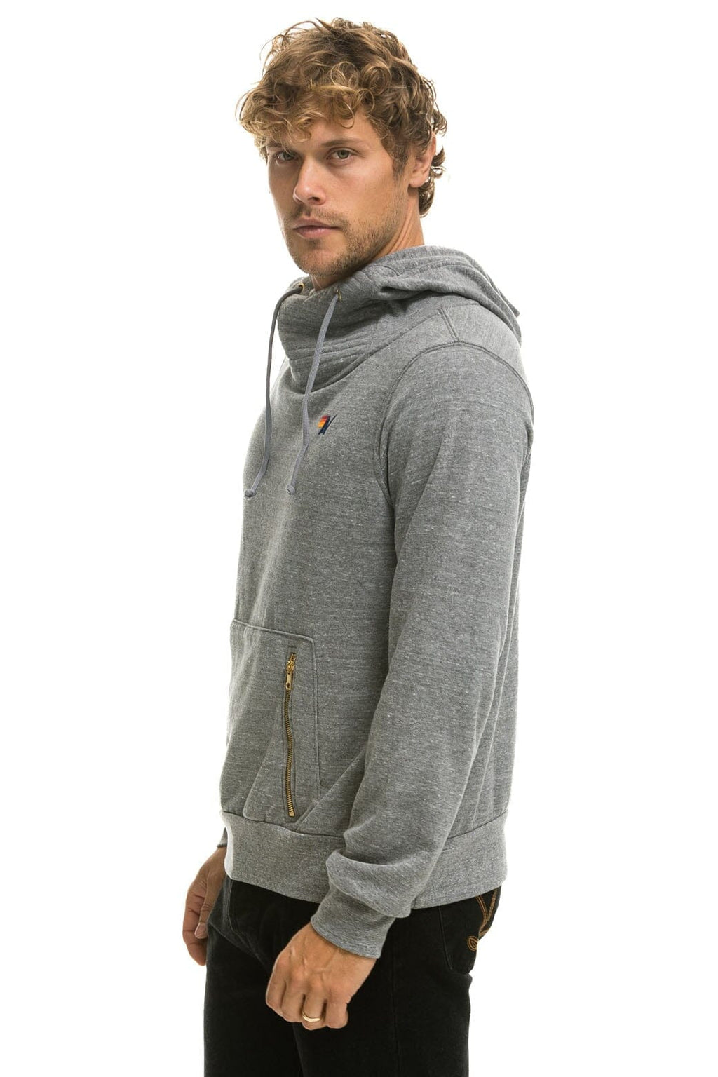 Retro NINJA PULLOVER HOODIE - HEATHER GREY