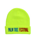Retro PALM TREE FESTIVAL ASPEN 2023 BEANIE - NEON YELLOW