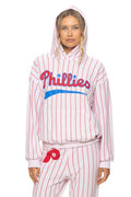 Retro PHILADELPHIA PHILLIES PINSTRIPE 2026 RELAXED PULLOVER HOODIE - WHITE RED