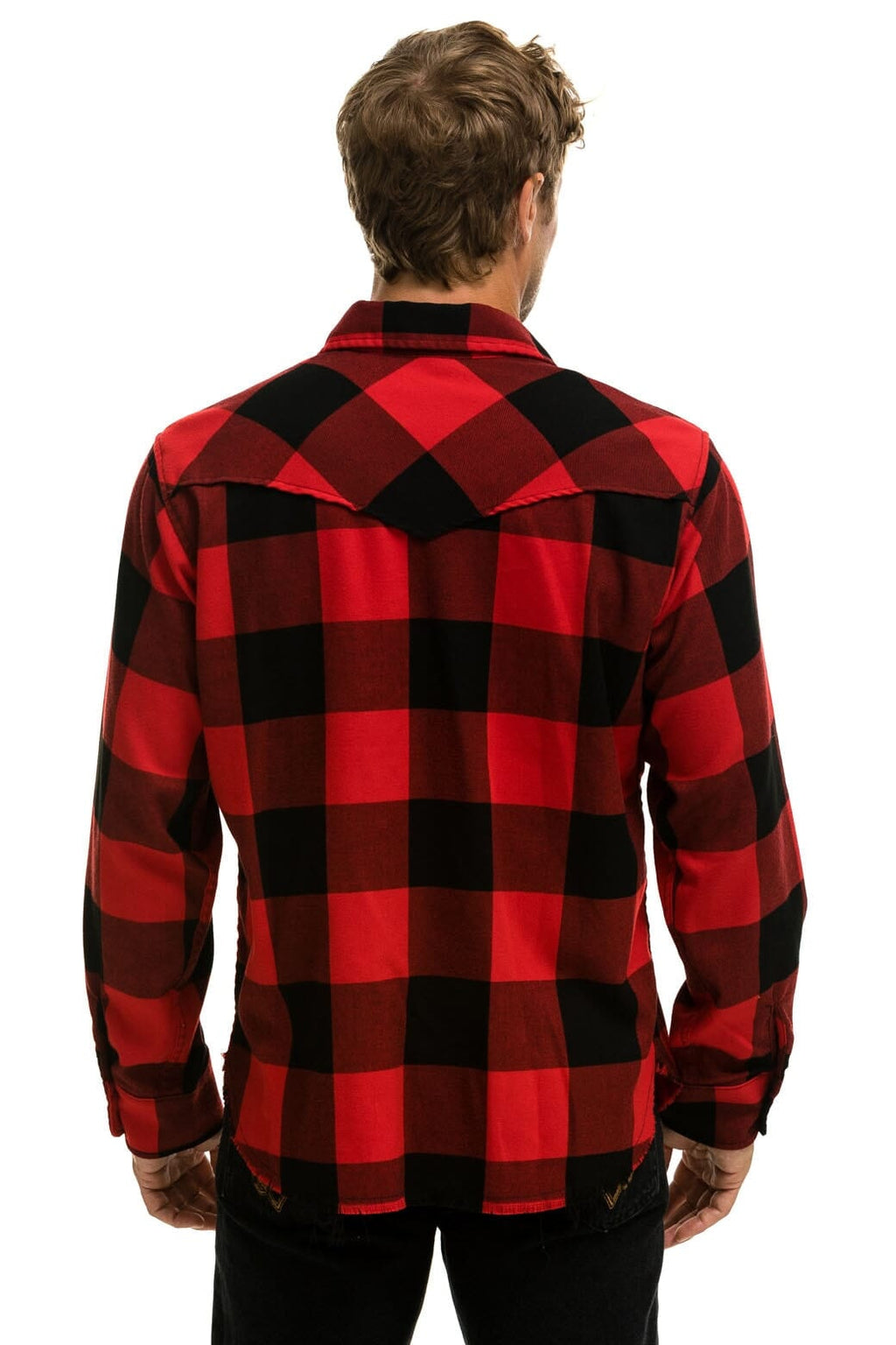 Retro PLAID FLANNEL LIGHT WEIGHT UNISEX WESTERN SHIRT - BUFFALO PLAID
