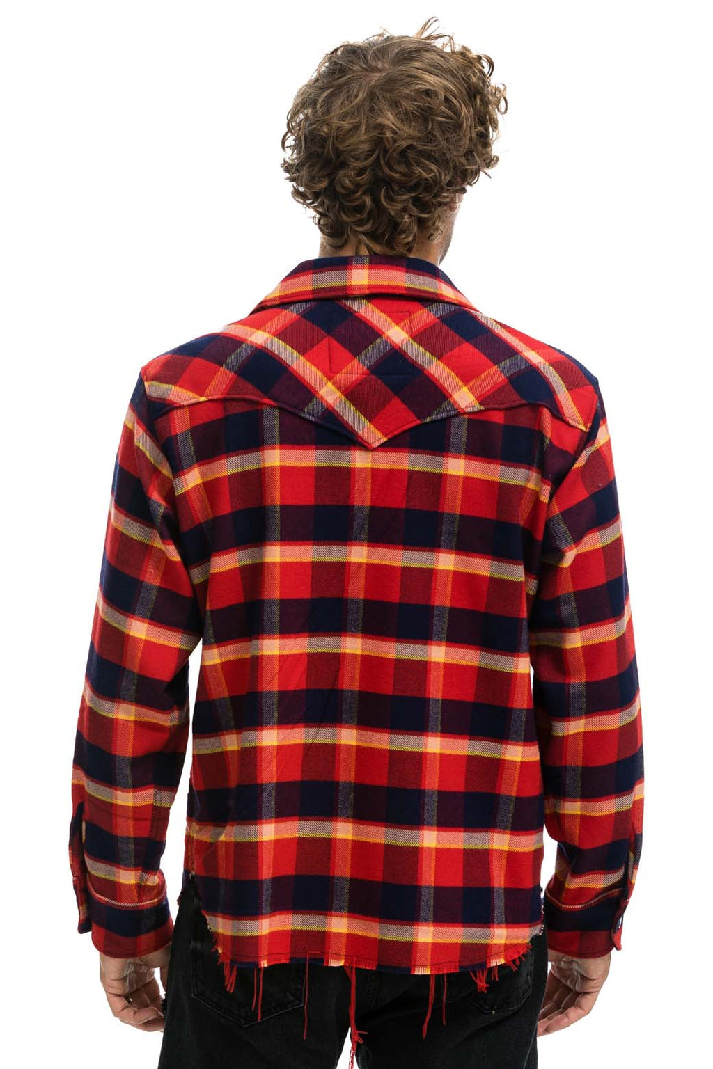 Retro PLAID FLANNEL LIGHT WEIGHT UNISEX WESTERN SHIRT - RUGBY PLAID