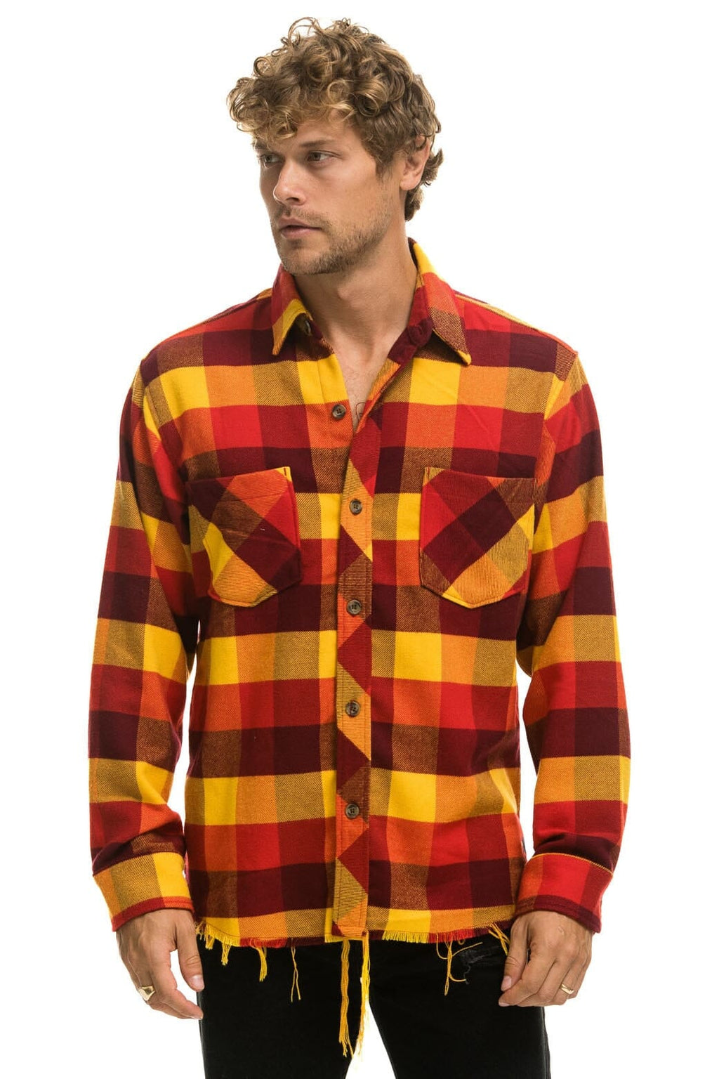 Retro PLAID FLANNEL LIGHT WEIGHT UNISEX WESTERN SHIRT - SURFY PLAID