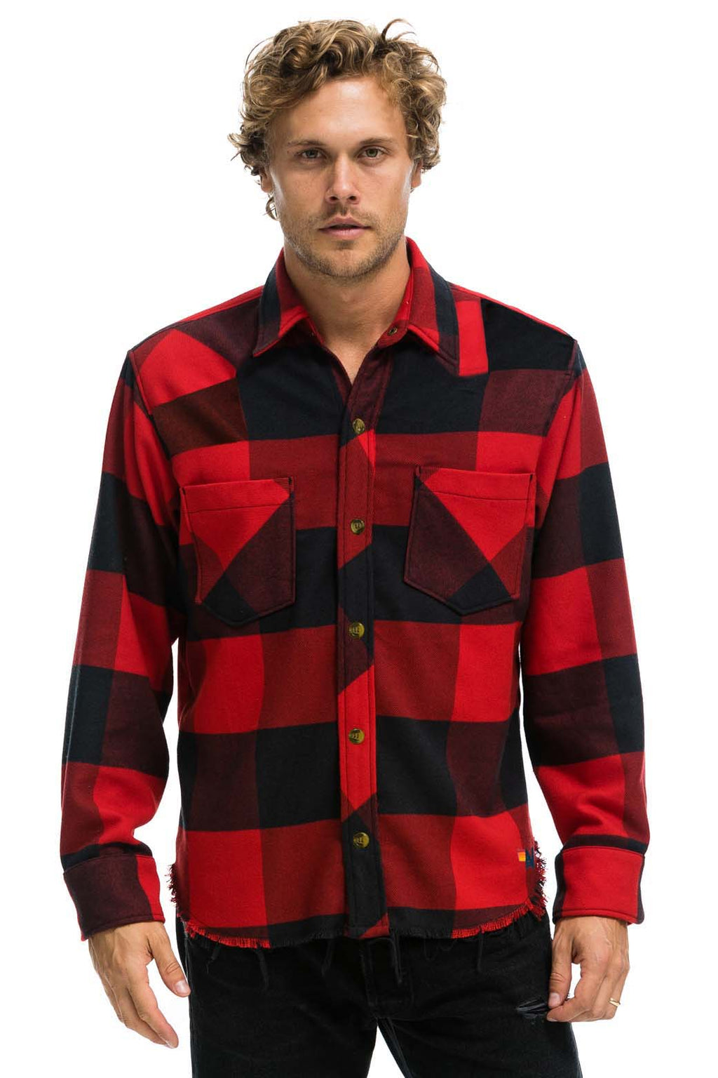 Retro PLAID FLANNEL WESTERN SHIRT - BUFFALO PLAID