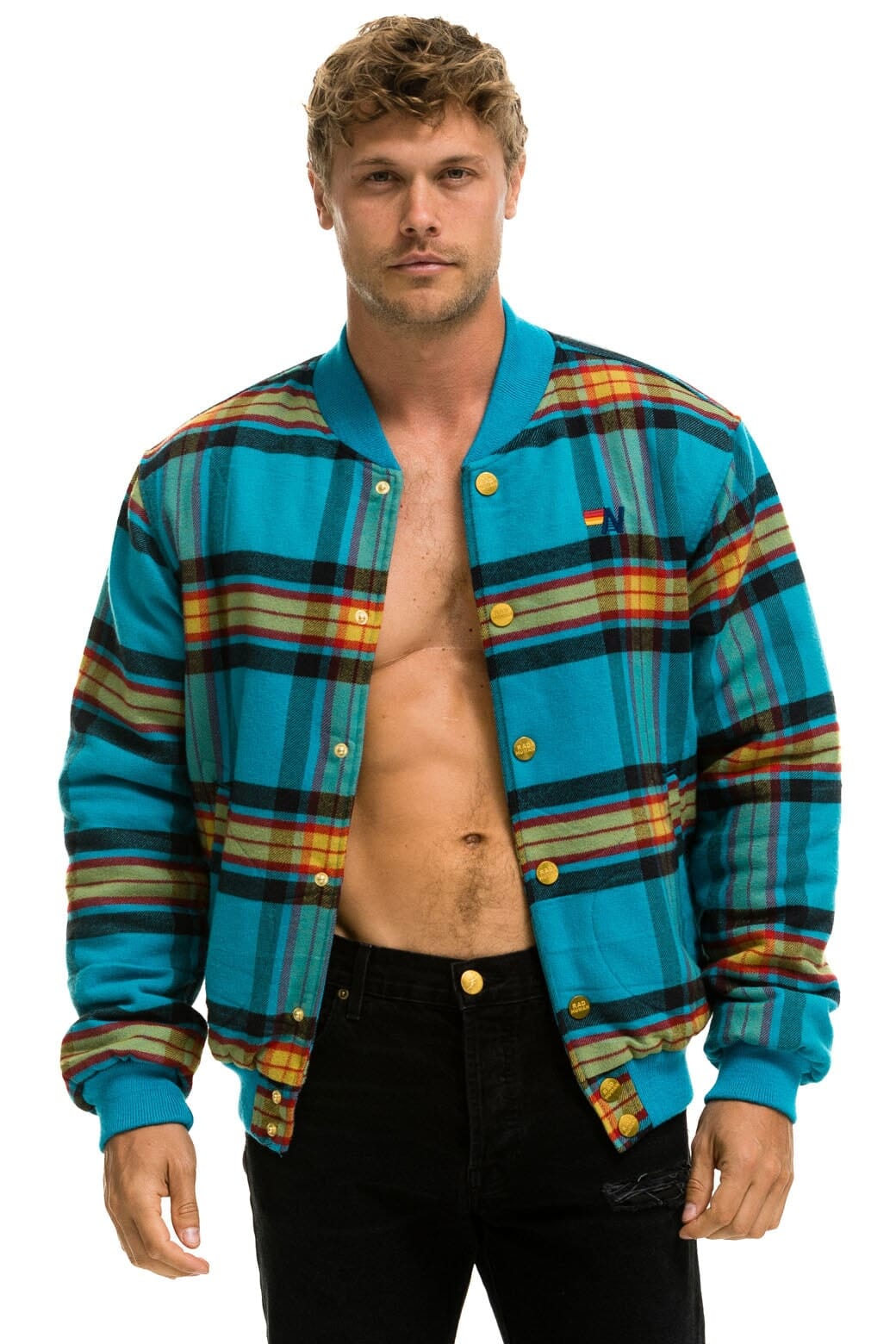 Retro PLAID UNISEX VARSITY JACKET - JACKSON PLAID