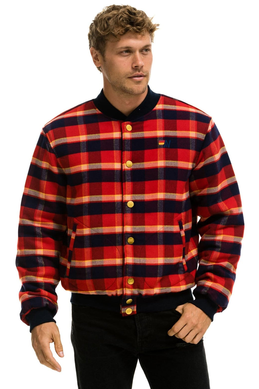 Retro PLAID UNISEX VARSITY JACKET - RUGBY PLAID