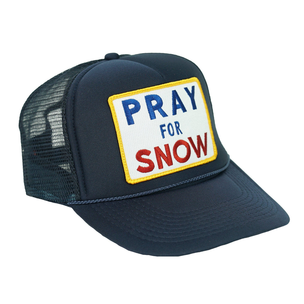 Retro PRAY FOR SNOW VINTAGE TRUCKER HAT