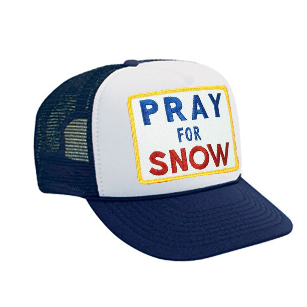Retro PRAY FOR SNOW VINTAGE TRUCKER HAT