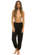 Retro QUILTED SWEATPANTS - BLACK
