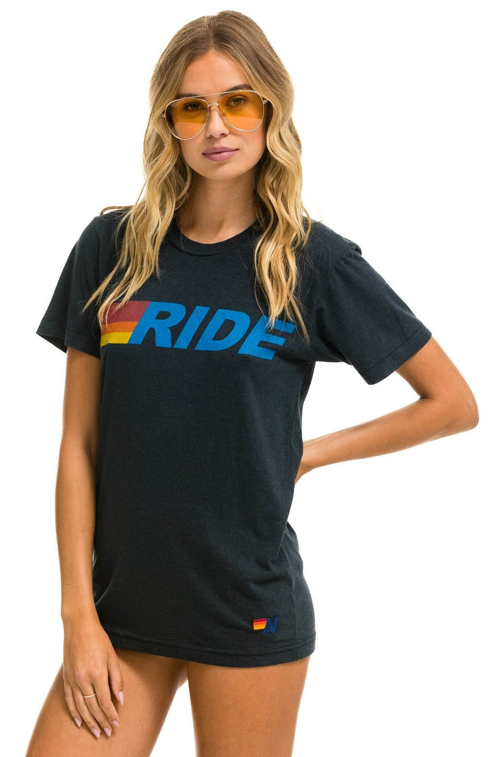 Retro RIDE LOGO TEE - CHARCOAL