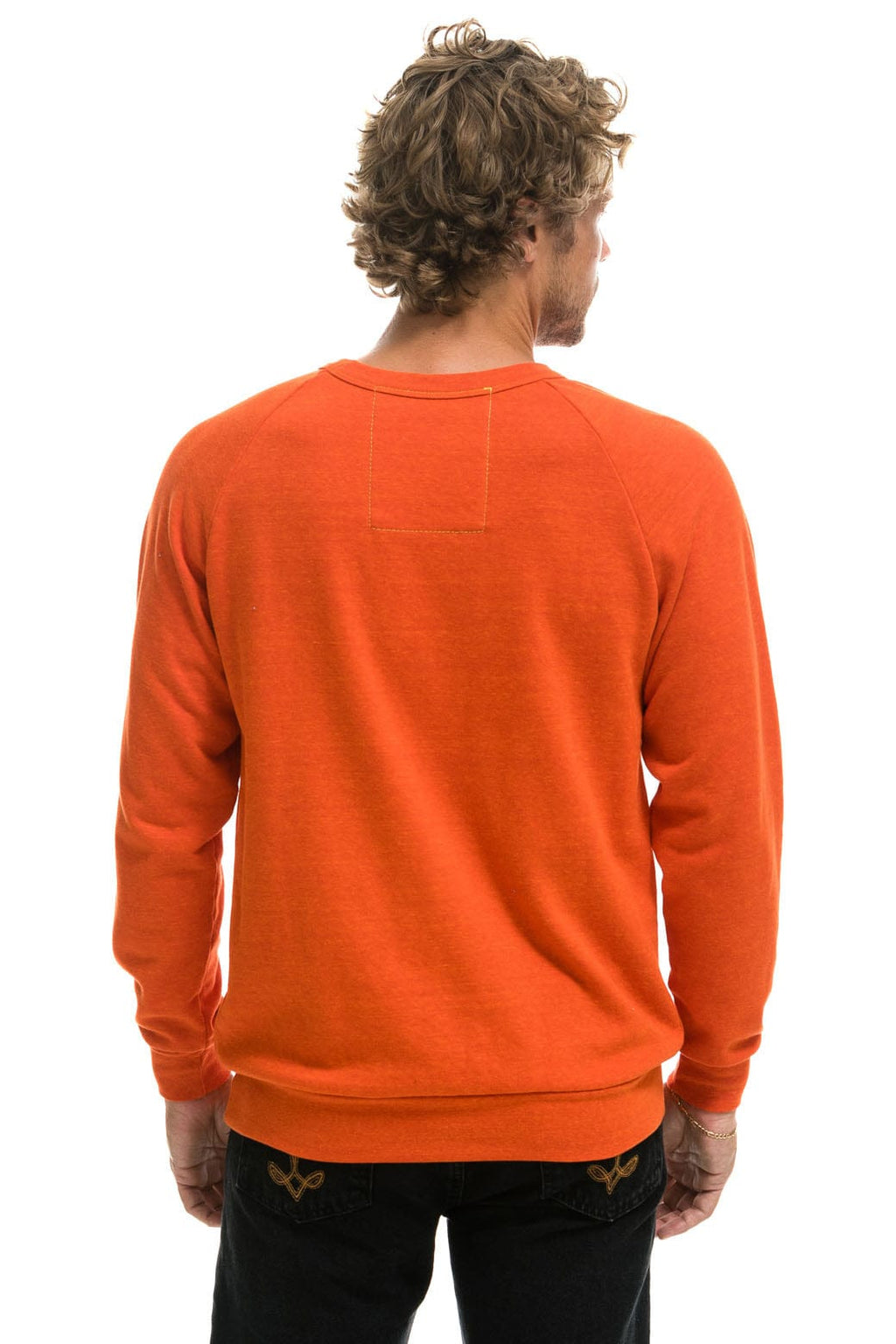 Retro RIDE LOGO WHITE CREW SWEATSHIRT - ORANGE