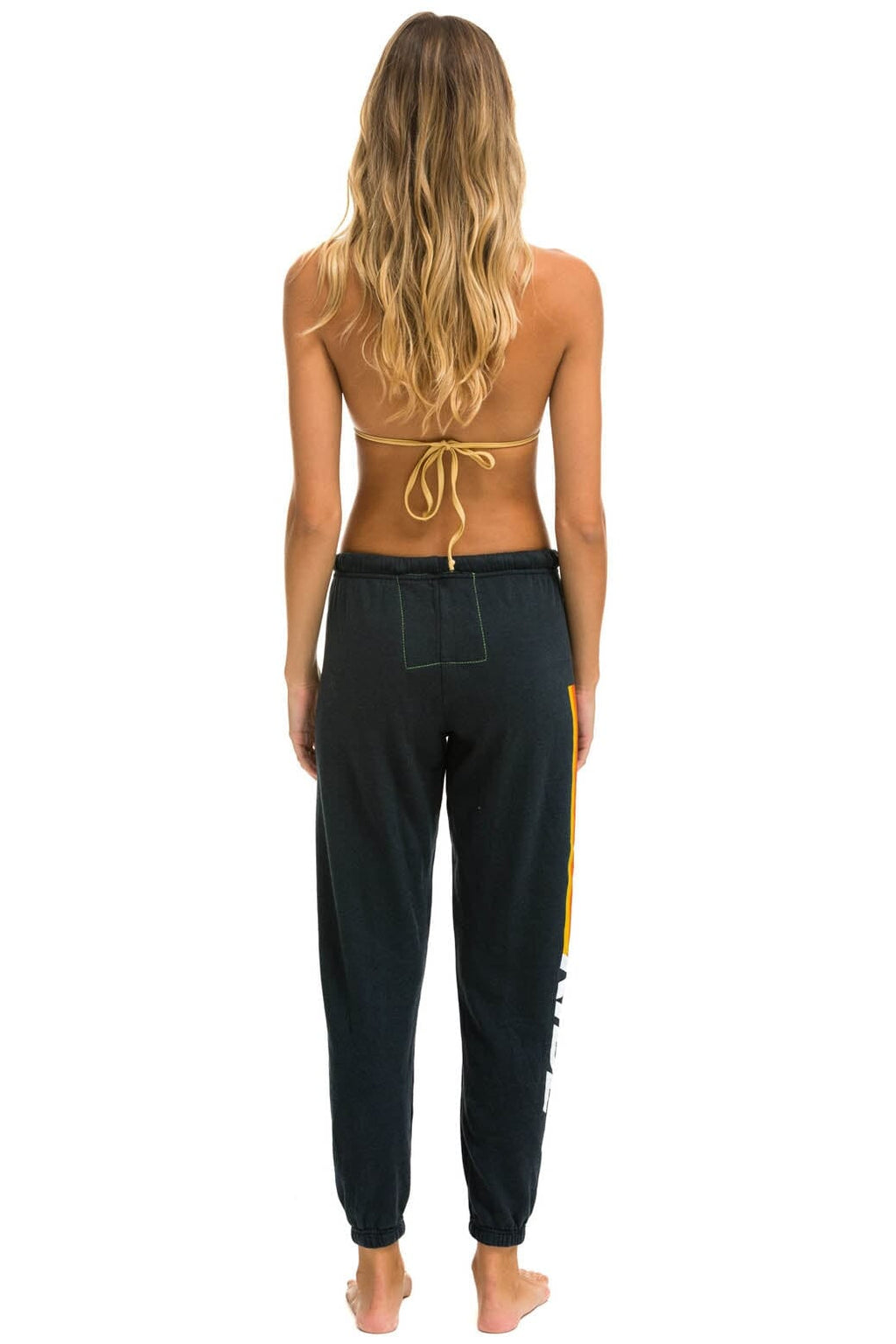 Retro RIDE LOGO WHITE SWEATPANTS - CHARCOAL