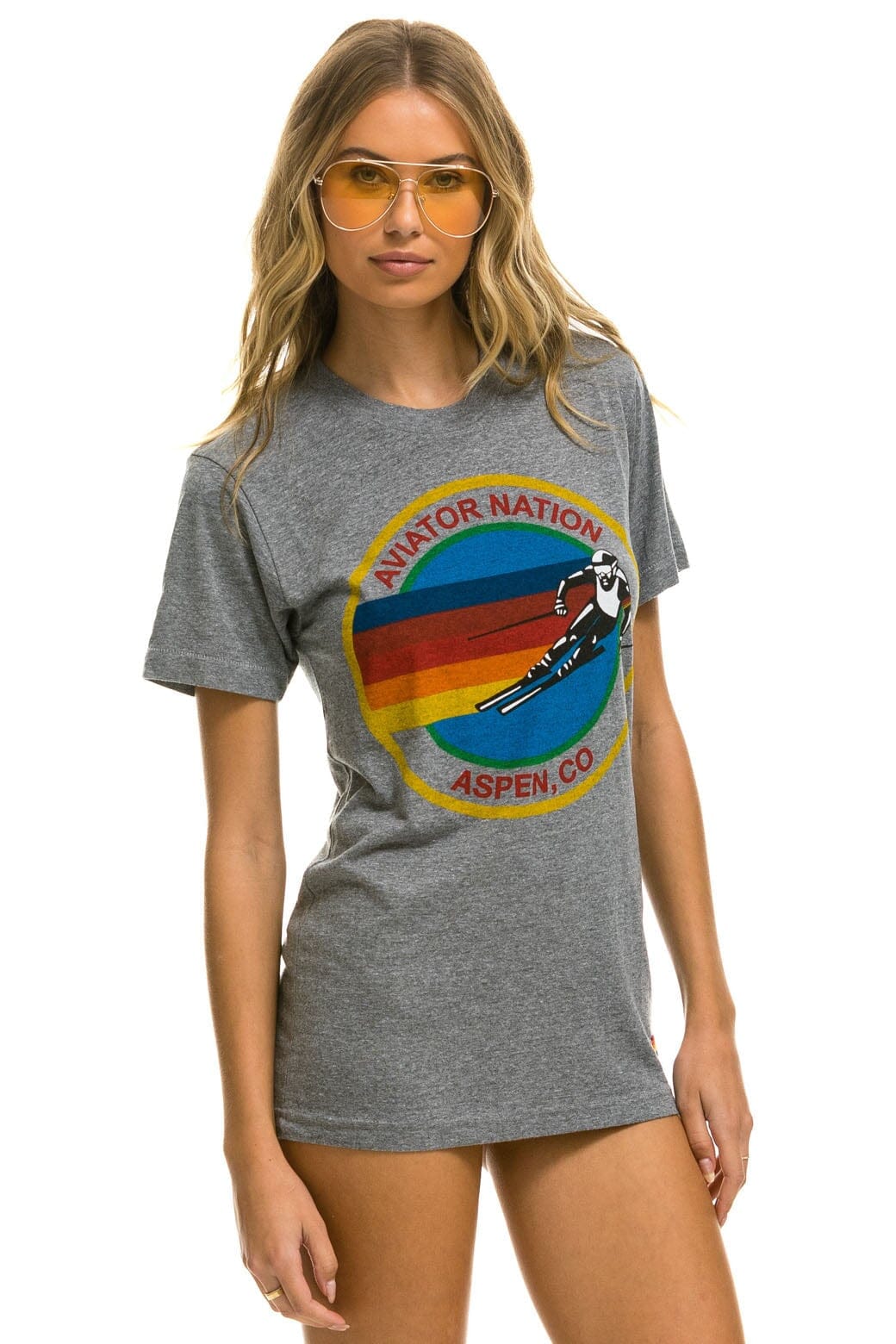 Retro SIGNATURE ASPEN TEE - HEATHER GREY
