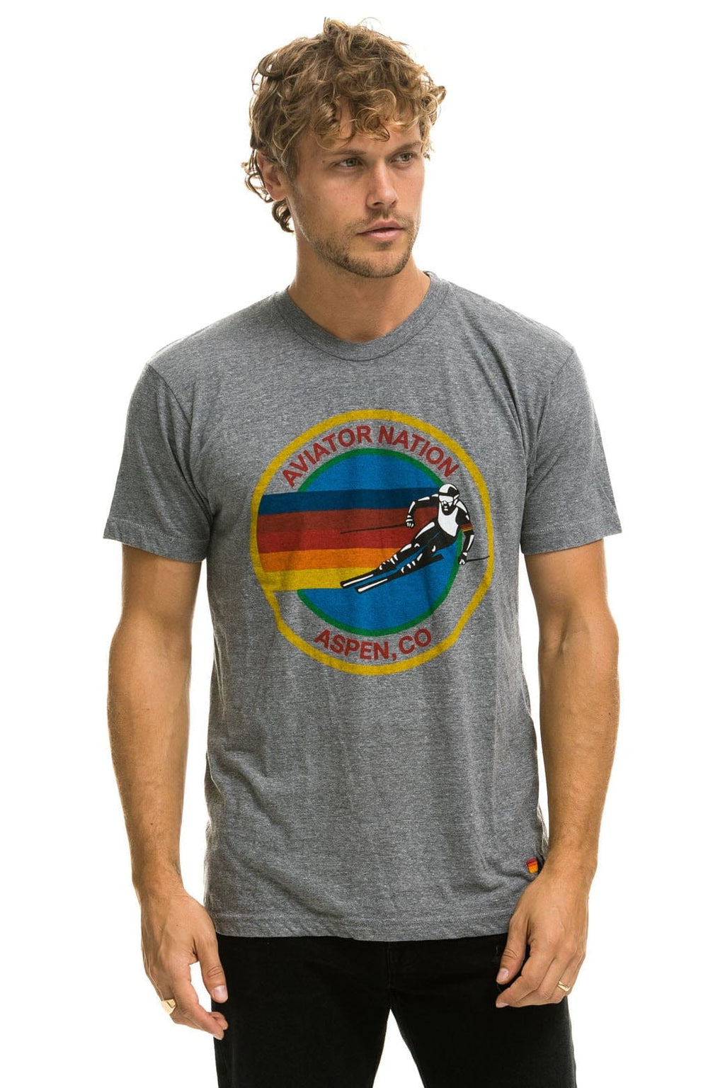 Retro SIGNATURE ASPEN TEE - HEATHER GREY