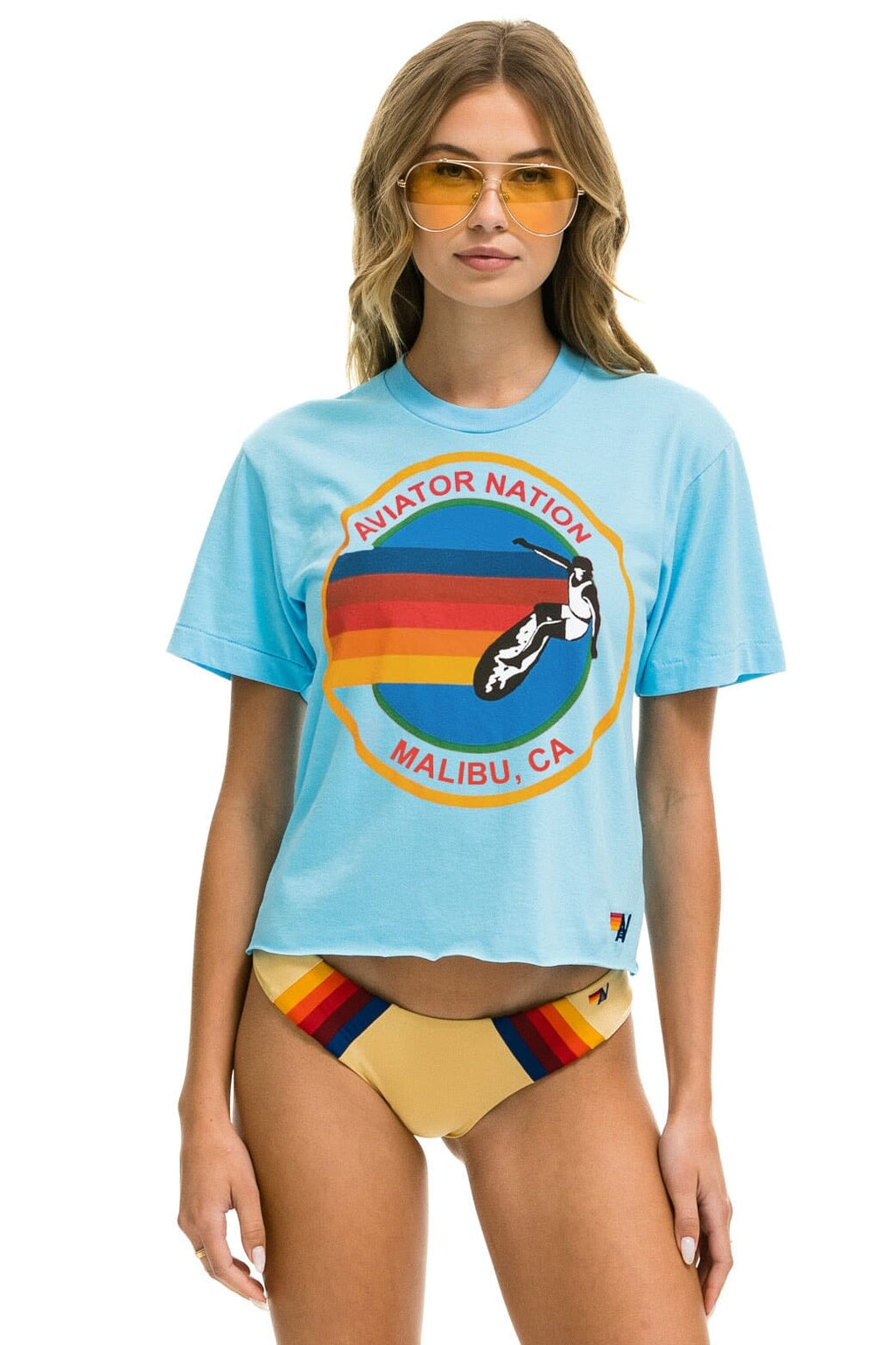 Retro SIGNATURE MALIBU BOYFRIEND TEE - SKY