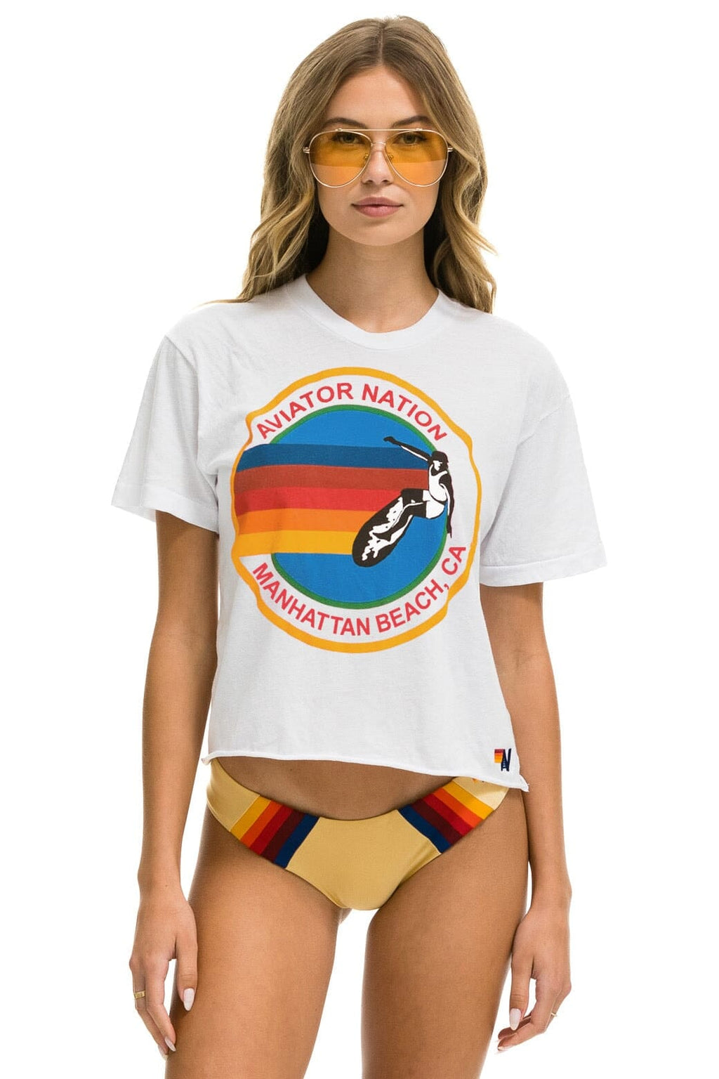 Retro SIGNATURE MANHATTAN BEACH BOYFRIEND TEE - WHITE