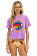 Retro SIGNATURE MIAMI BOYFRIEND TEE - NEON PURPLE