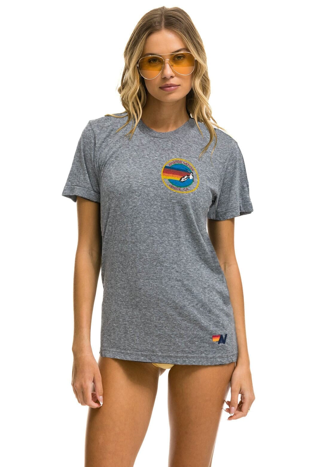 Retro SIGNATURE SMALL VENICE CIRCLE LOGO TEE - HEATHER GREY