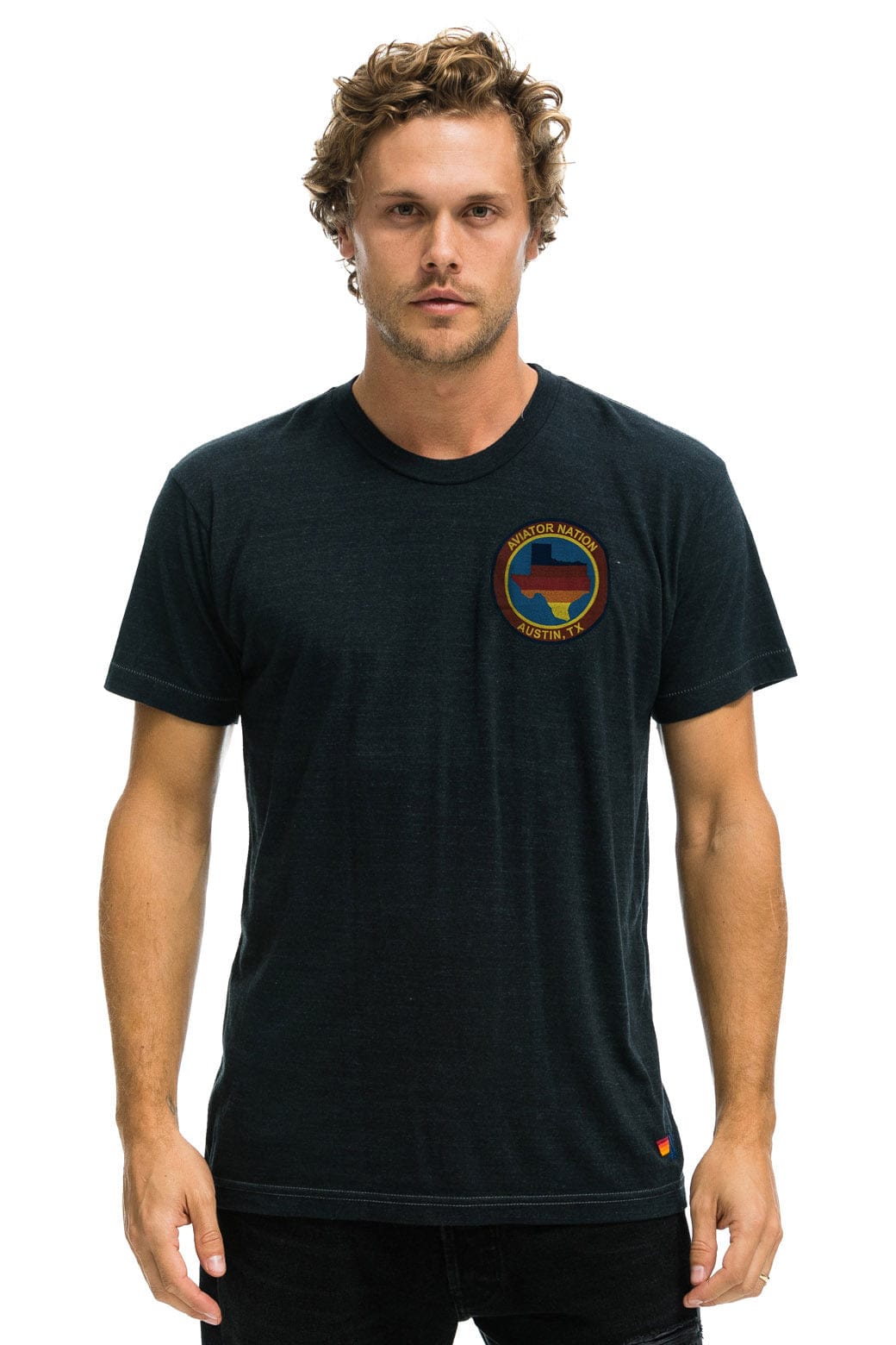 Retro SIGNATURE TEXAS SMALL LOGO TEE - CHARCOAL